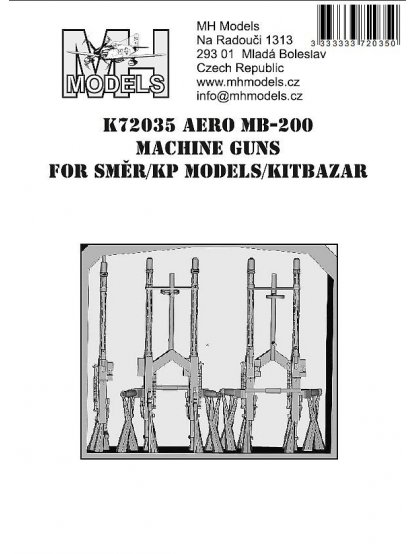 Aero MB-200 machine guns vz.30 for Směr//KP Models/Kitbazar