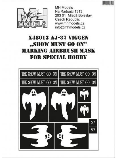 AJ-37 VIGGEN "SHOW MUST GO ON" MARKING AIRBRUSH MASK FOR SPECIAL HOBBY