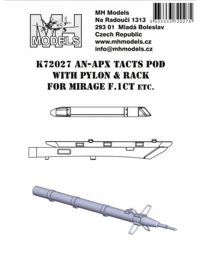 AN-APX TACTS POD with pylon & rack for Mirage F.1CT etc.