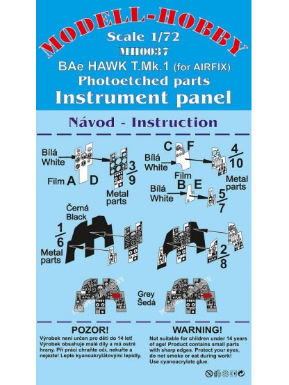 BAE Hawk T.1 Photoetched parts instrument panel for Airfix ex Modell-Hobby