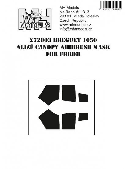 Breguet Bre.1050 Alizé Canopy airbrush mask for FRROM