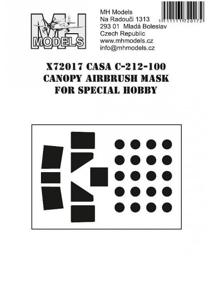 CASA C-212-100 canopy airbrush mask for Special Hobby