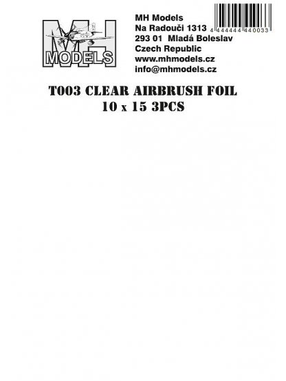 Clear airbrush foil 10X15 3ks