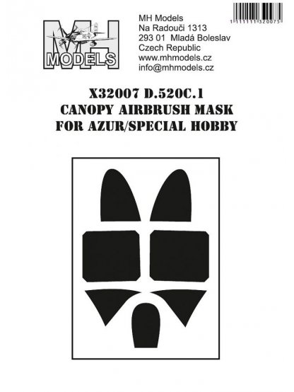 D.520C.1 Canopy airbrush mask for Azur-Special Hobby