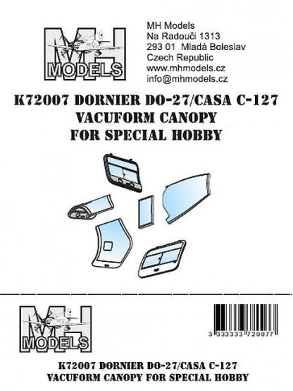 Dornier Do-27/ CASA C-127 vacuform canopy for Special Hobby