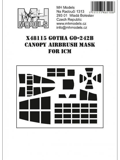 Gotha Go-242B canopy airbrush mask for ICM