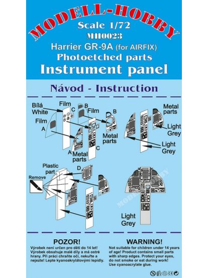 Harrier GR.9A Photoetched parts instrument panel for Airfix ex Modell-Hobby
