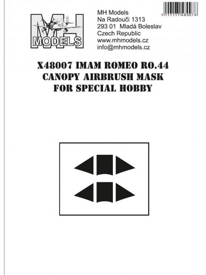 IMAM Ro.44 CANOPY AIRBRUSH MASK FOR SPECIAL HOBBY