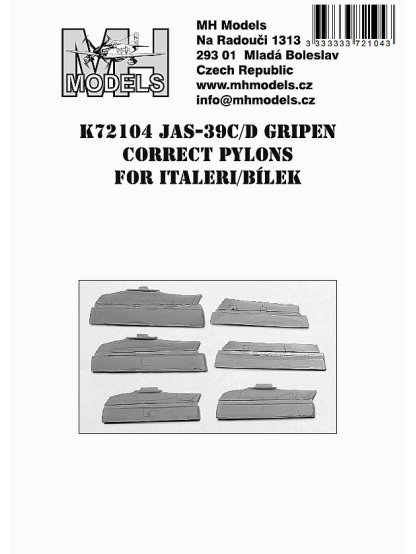JAS-39C/D Gripen correct pylons for Italeri,Bílek