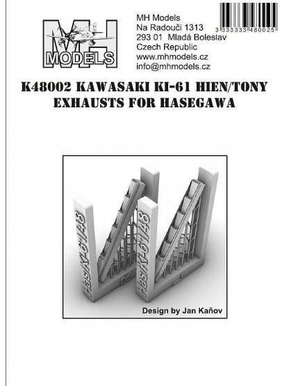 Kawasaki Ki-61 Hien/Tony exhausts for Hasegawa
