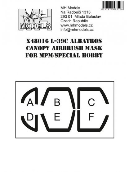 L-39C Albatros vacu canopy airbrush mask for MPM-Special Hobby