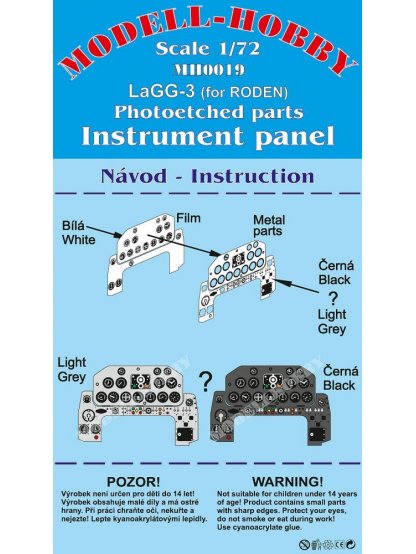 Lagg-3 Photoetched parts instrument panel for Roden ex Modell-Hobby