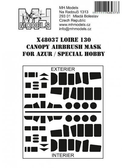 Loire 130 canopy airbrush mask for Azur / Special Hobby
