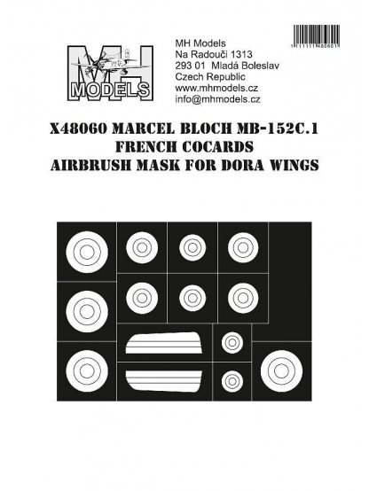 Marcel-Bloch MB-152C.1 French Cocards airbrush mask for Dora Wings