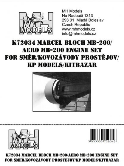 Marcel Bloch MB-200/Aero MB-200 engine set for Směr//KP Models/Kitbazar