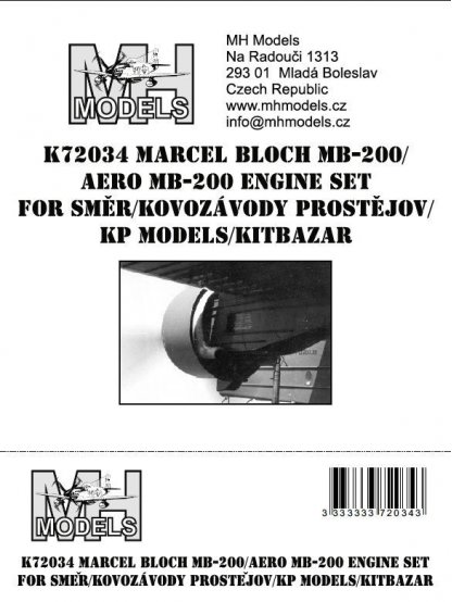 Marcel Bloch MB200/Aero MB200 engine set for Směr//KP Models/Kitbazar