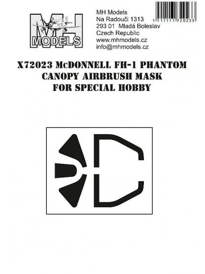 McDonnell FH-1 Phantom canopy airbrush mask for Special Hobby