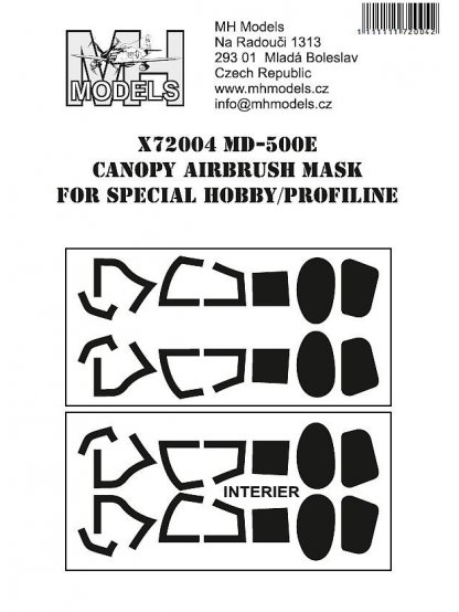MD-500E Canopy Airbrush Mask for Special Hobby / Profiline