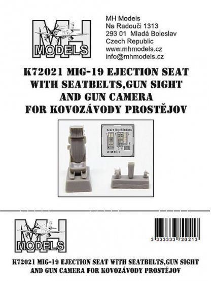 Mig-19 ejection seat with seatbelts,gun sight and gun camera for Kovozávody Prostějov