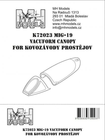 Mig-19 vacuform canopy Kovozávody Prostějov