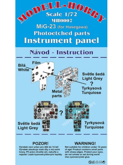 Mig-23 Photoetched parts instrument panel for Hasegawa ex Modell-Hobby