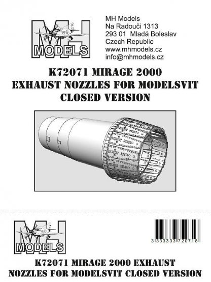 Mirage 2000 exhaust nozzles for Modelsvit closed version