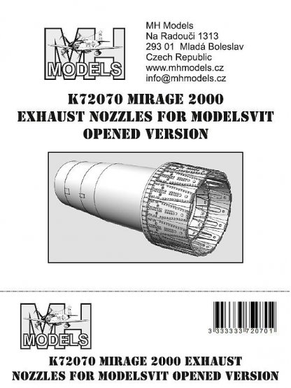 Mirage 2000 exhaust nozzles for Modelsvit opened version