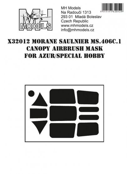MS.406C.1 Canopy airbrush mask for Azur/Special Hobby