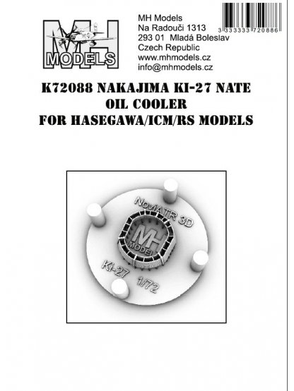 Nakajima Ki-27 Nate Oil cooler for Hasegawa/ICM/RS Models