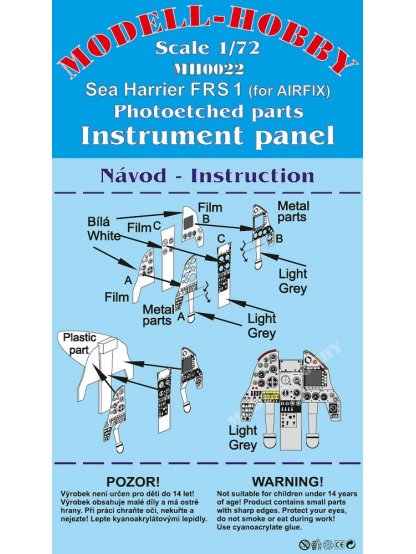 Sea Harrier FRS-1 Photoetched parts instrument panel for Airfix ex Modell-Hobby