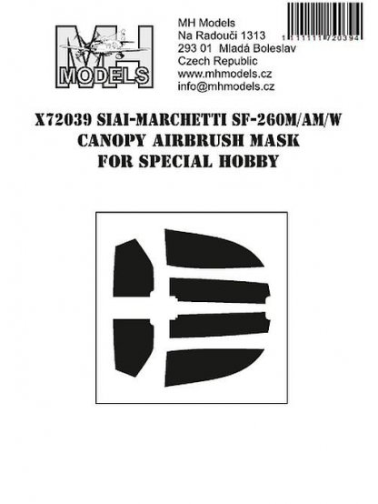 SIAI-Marchetti SF-260M/AM/W canopy airbrush mask for Special Hobby