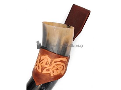 Drinking horn holder decorated