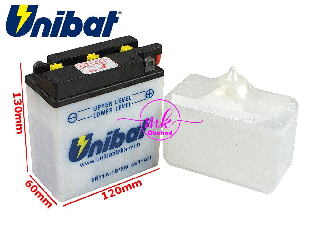 AKUMULÁTOR UNIBAT 6N11A-1B P+ 11Ah