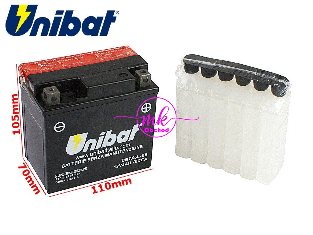 AKUMULÁTOR UNIBAT CBTX5L-BS P+ 4Ah YTX5L-BS