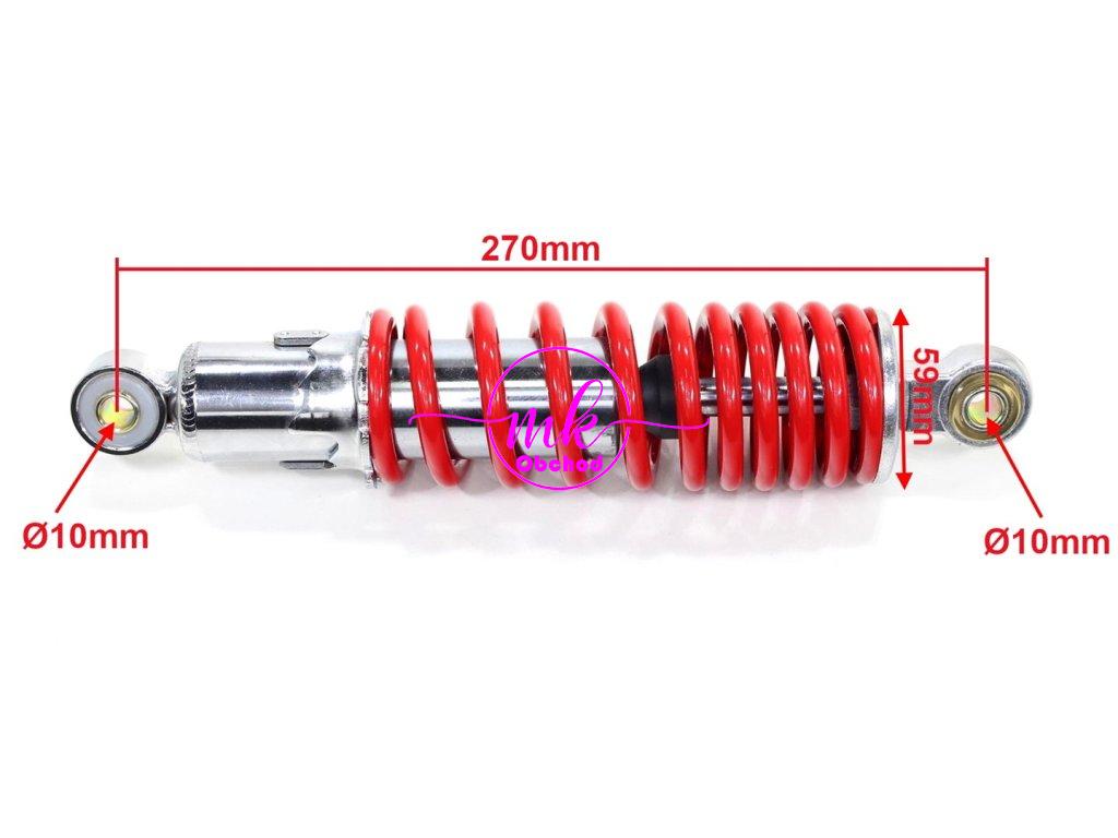 ZADNÍ TLUMIČ ATV 125 ČERVENÝ 270mm FUXIN WB