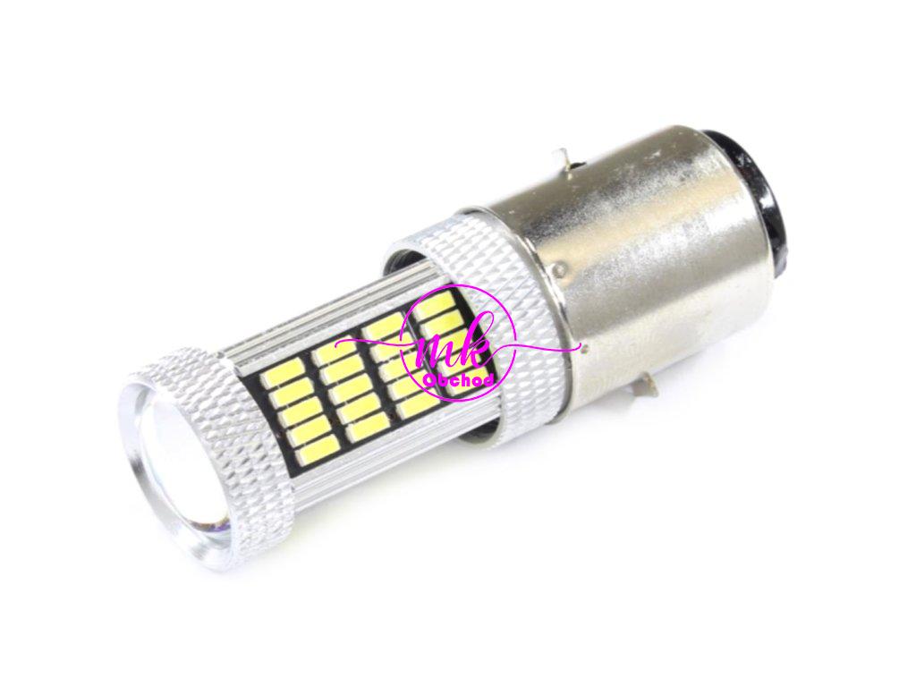 ŽÁROVKA 12V LED BA20D 4014 112SMD 65mm BÍLÁ (BEZ ECE) SC