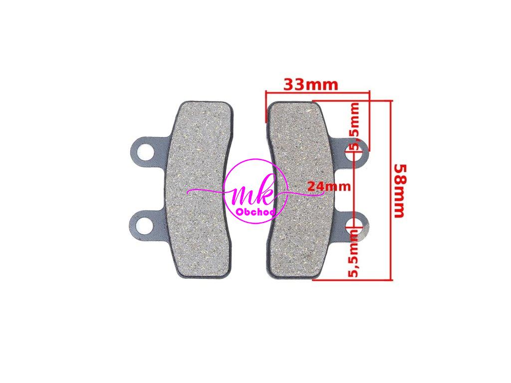 brzdové destičky obložení pitbike, dirtbike