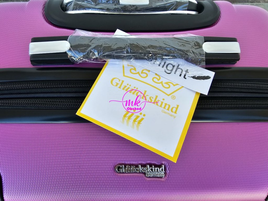 cestovní skořepinový kufr střední - růžová