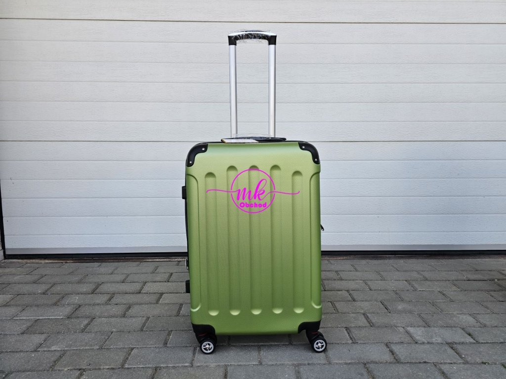 cestovní skořepinový kufr střední - zelená