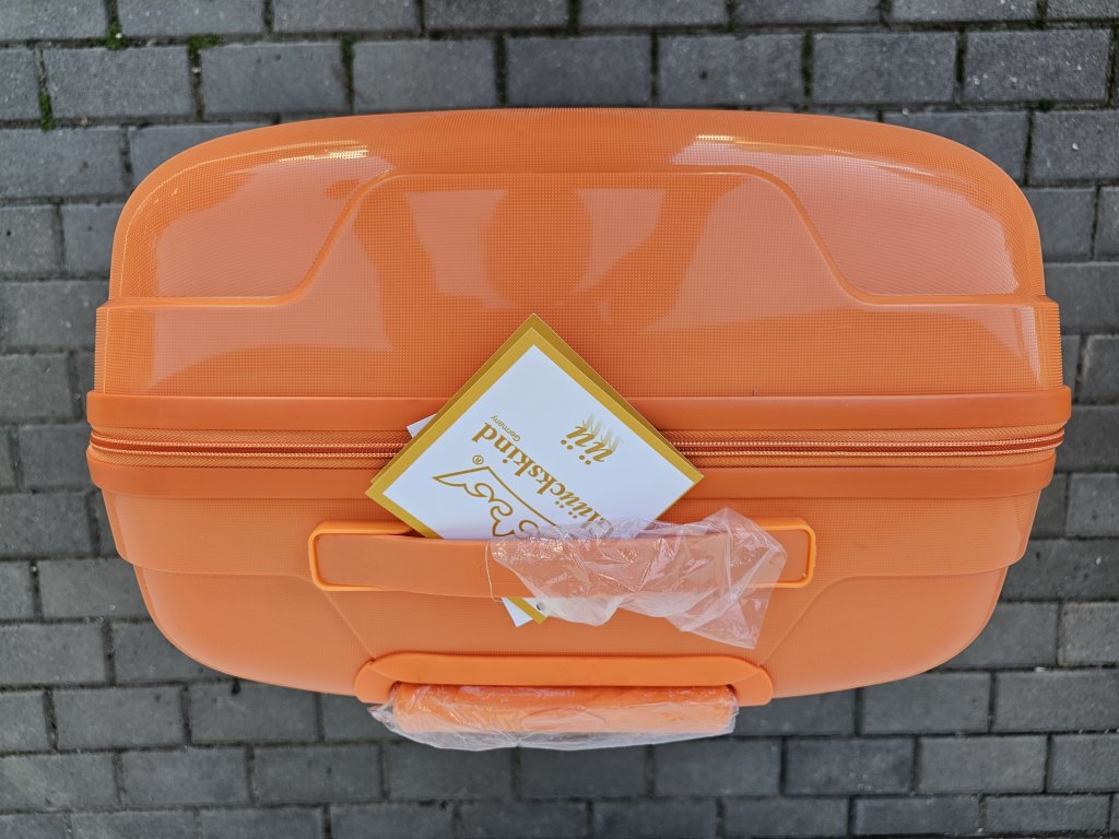 cestovní skořepinový kufr velký - oranžový