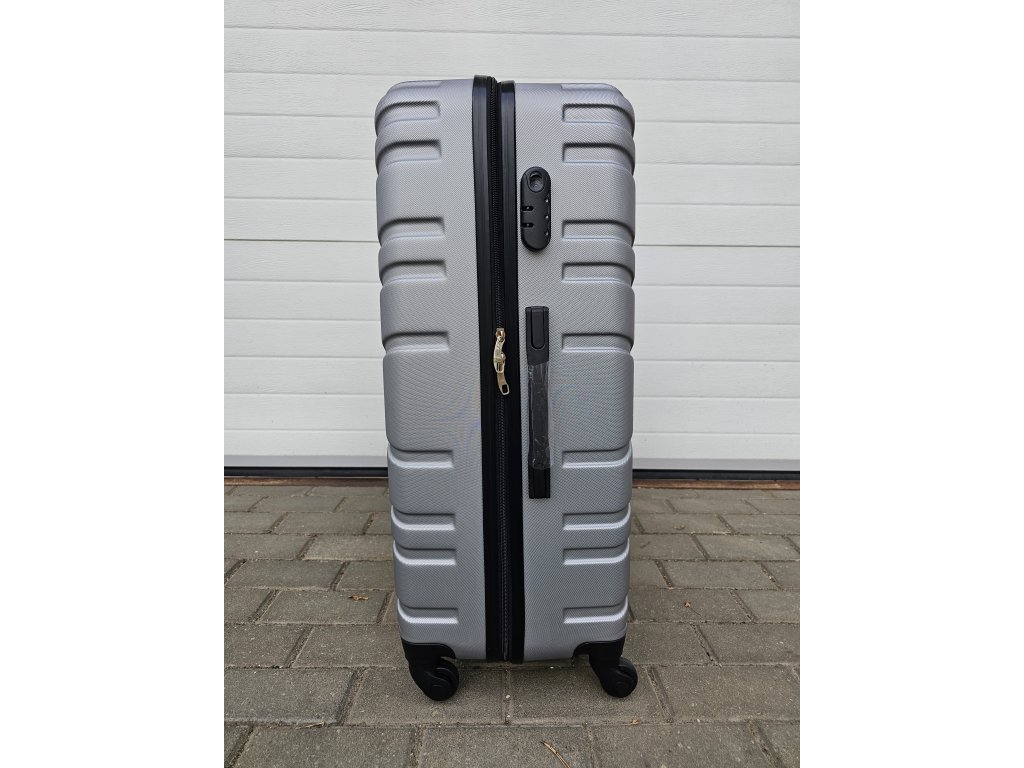 cestovní skořepinový kufr velký - stříbrný
