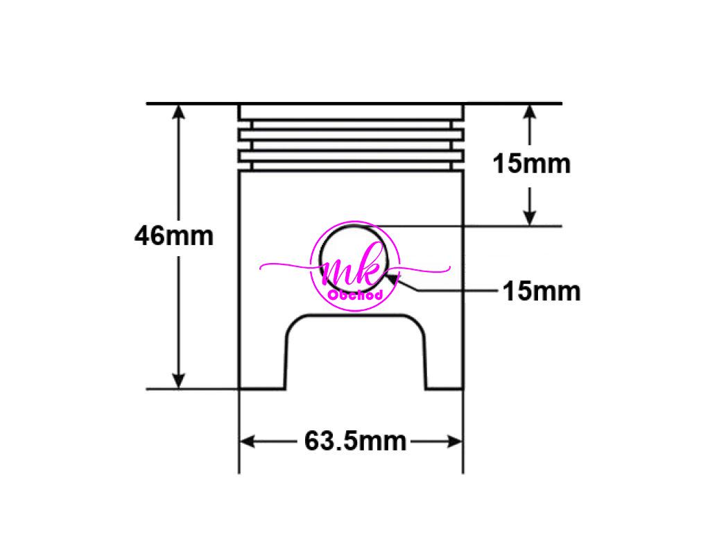 VÁLEC ATV 200 CG 63,5mm ČEP 15mm AC 4T BASHAN LONCIN SHINERAY FUXIN SA PASUJE DO: BASHAN-BS200 QUAD-LONCIN200 QUAD-SHINERAY200