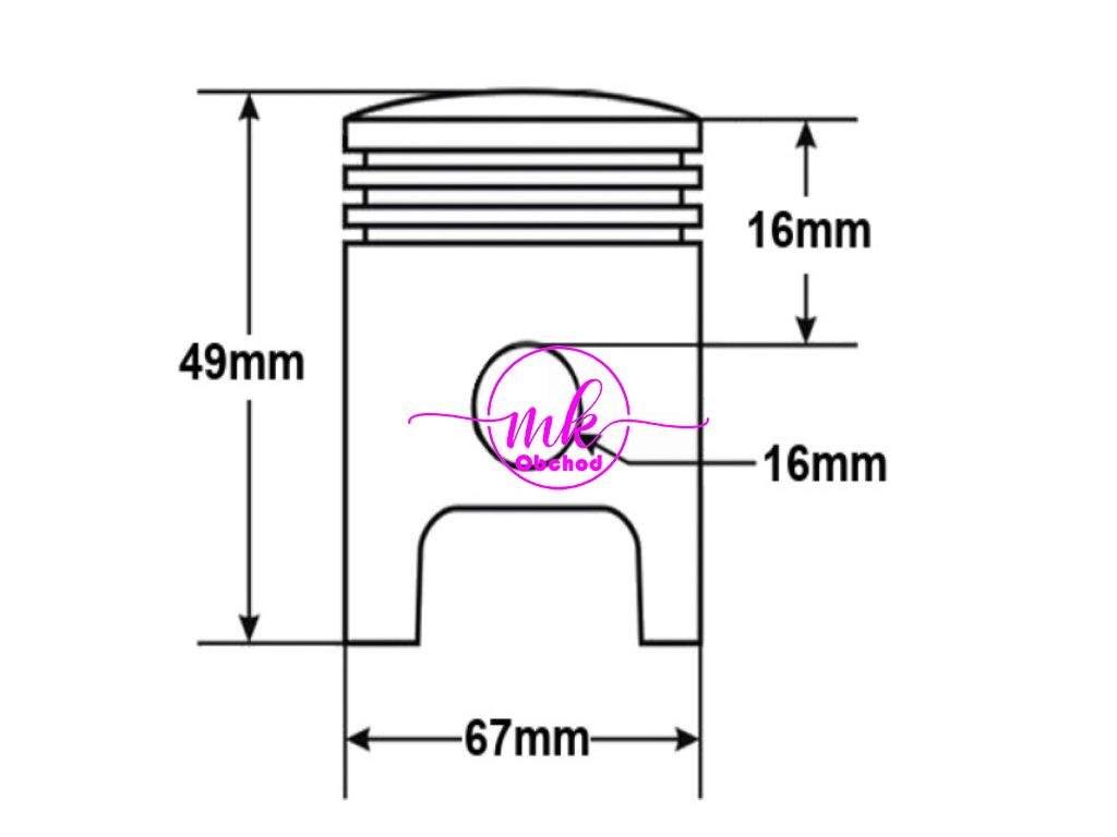 VÁLEC ATV 250 CG 67mm ČEP 16mm AC HB