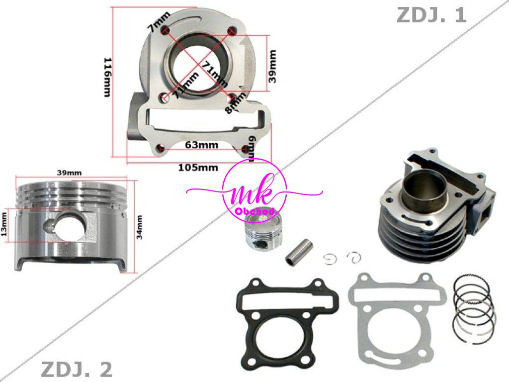 VÁLEC GY6-50 39mm ČEP 13mm SKÚTR 4T SADA. VÝHRA