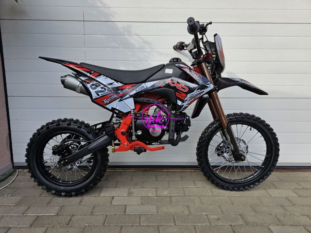 dirtbike pitbike 125ccm KXD 609  17/14 - červená (el. start)