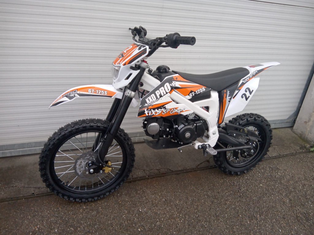 dirtbike pitbike 125ccm KXD 612  17/14 - oranžová (el. start)