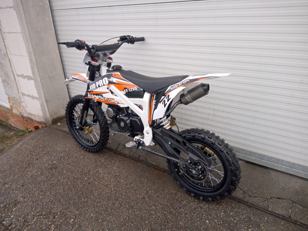 dirtbike pitbike 125ccm KXD 612  17/14 - oranžová (el. start)