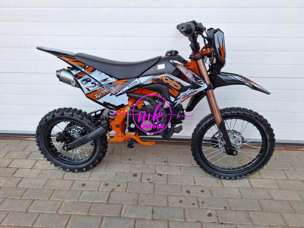 dirtbike pitbike 125ccm KXD 609  17/14 - oranžová