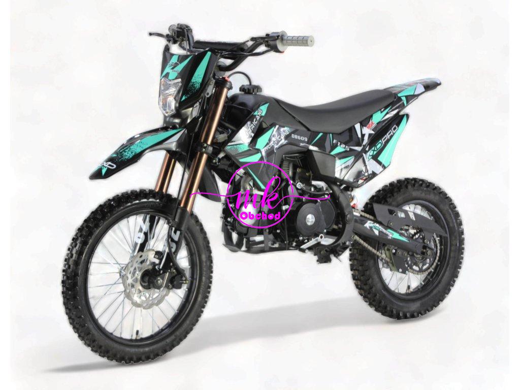 dirtbike pitbike 125ccm KXD 609  17/14 - tyrkys (el. start)