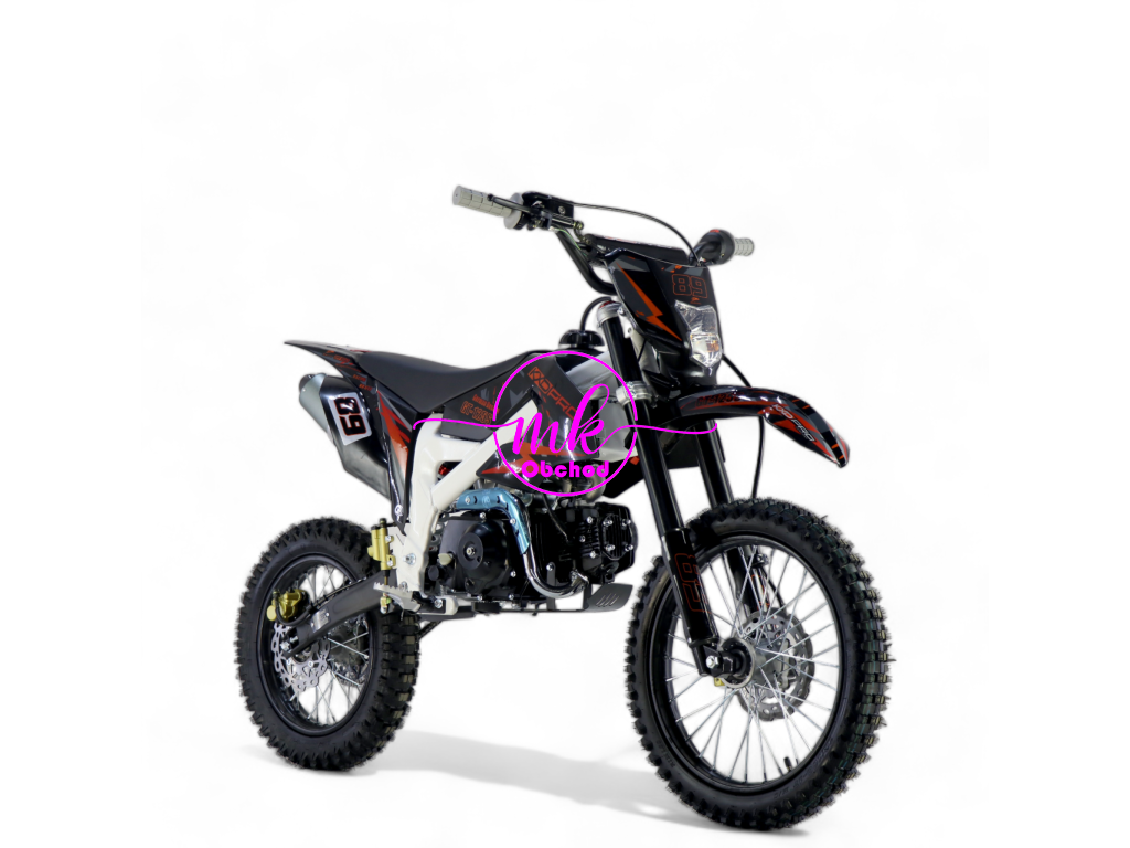 dirtbike pitbike 125ccm KXD 612  17/14 - oranžová (el. start)